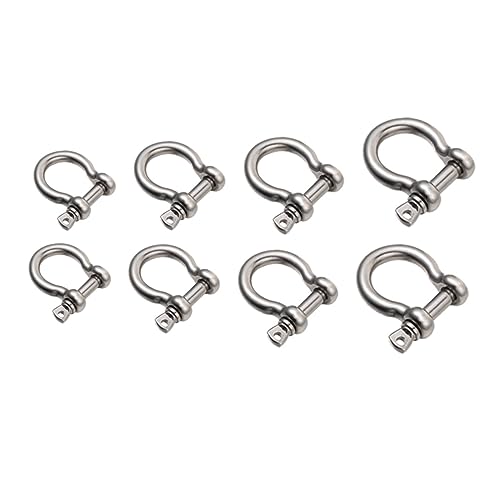 OSOLADY 8Pcs Durable D Shaped Shackles Sturdy Metal Shackles for Lifting and Rigging Horseshoe Design for Secure Anchor Points Corrosion Resistant for Long Term Use