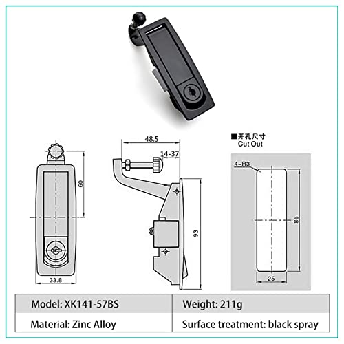 Serrure d'avion armoire distribution zinc boîte aux lettres - 3