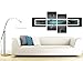 Wallfillers Teal White Grey Modern Abstract Canvas - Multi 4 Part - 62 Inches Wide - 4228