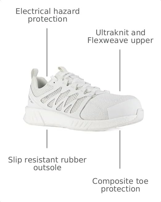 Image of Reebok Work Mens Fusion Flexweave Slip Resistant Composite Toe Work /Duty - Black