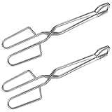 HAC24 2er Set XXL Edelstahl Servierzange 28,5 cm Bratwurstzange Lang Grillzange BBQ Grill Zange Bratzange Kochzange Grillgutwender