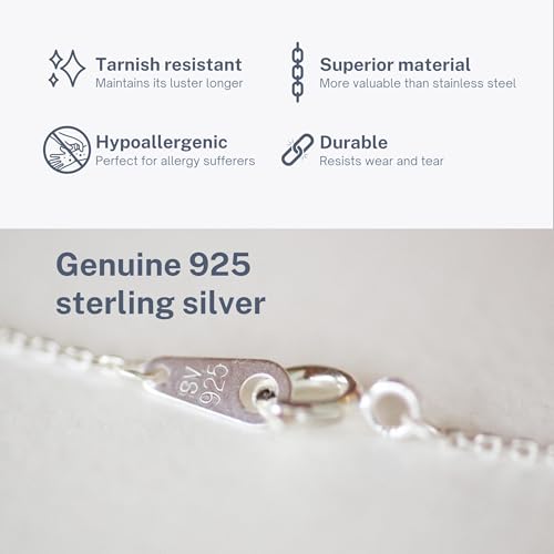 Tela Jewelry - North Star Necklace, Dainty 7mm Starburst Pendant on Cable Chain, Genuine 925 Sterling Silver Necklace, Hypoallergenic, Minimalist Design - Stylish & Durable Jewelry Gift for Women by Tela Jewelry - Used condition - Image 4
