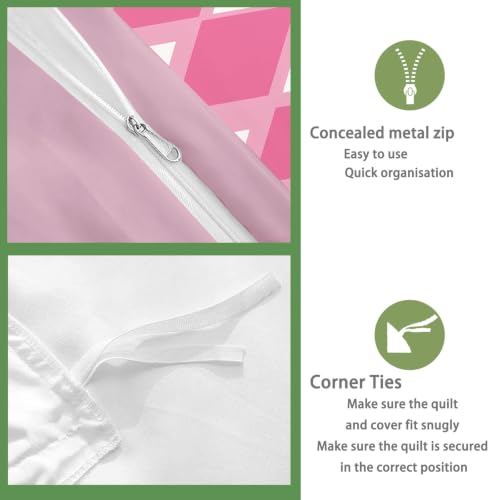 Parure de lit géométrique rose pour une chambre cocooning - 8