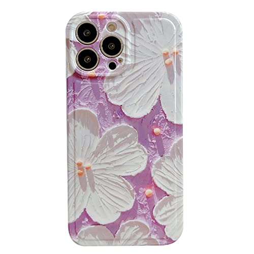 Coque rigide iPhone 12 Pro Max fleurs style artistique IMD