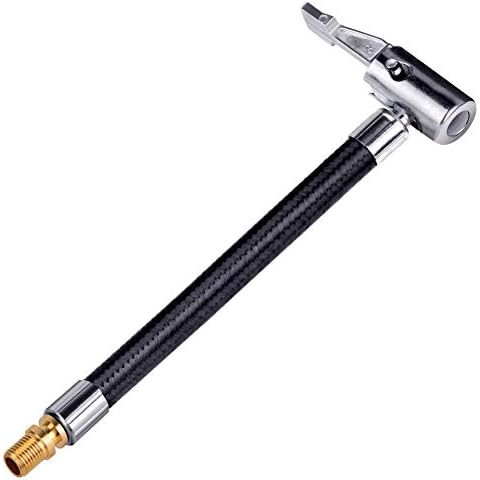 LUMITECO Tire Inflator Hose Adapter for Twist On Convert to Lock On Connection, with All Metal Lock On Air Chuck and Air Hose and Tire Schrader Valve Fine Thread Cover