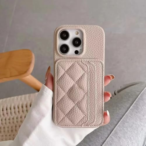 Étui portefeuille en cuir iPhone 14 kaki avec porte-carte intégré