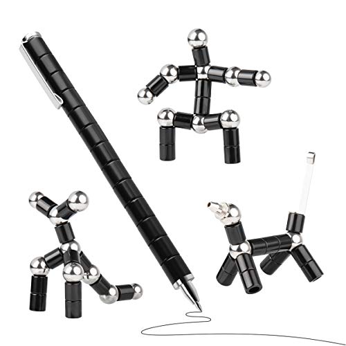 HKDGYHON Toy Pen, Decompression Magnetic Metal Pen, Multifunction Writing Magnet Ballpoint Pen, Gift for Kids or Friends (Black)