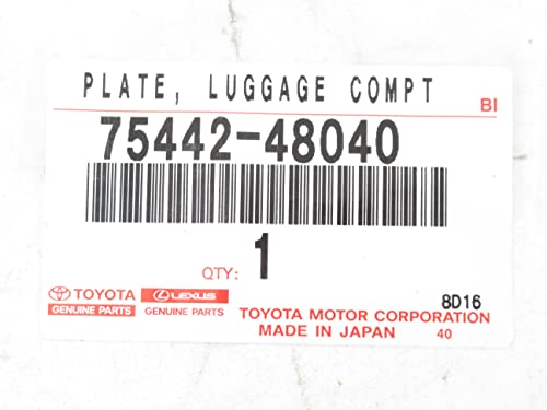 Image of Toyota Genuine Parts - Plate, Luggage Compt (75442-48040)