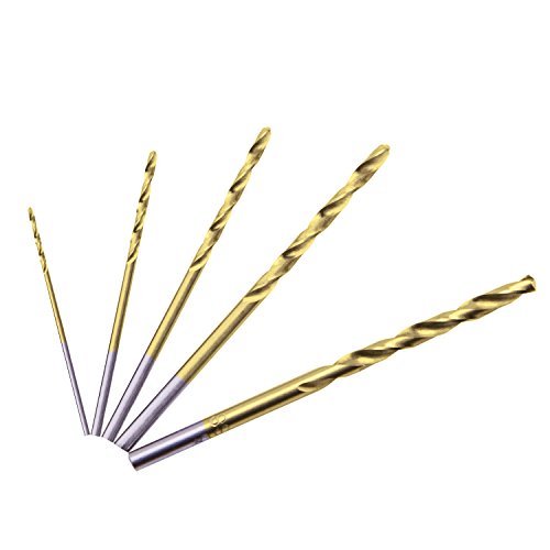 Hss Micro Titanium Coated Twist Drill Bit Set, High Speed Steel Jobber Length Drill, Split Point, 50 Pcs Drill Bits Tools, 1/32" To 7/64"（0.8,1.6,2.0,2.5,3.0) For Wood Plastic And Metal #TOP3