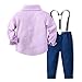 Kimocat Baby Boy Clothes Gentleman Clothing Suit for Newborn Baby Bow Tie Shirt + Suspender Trousers