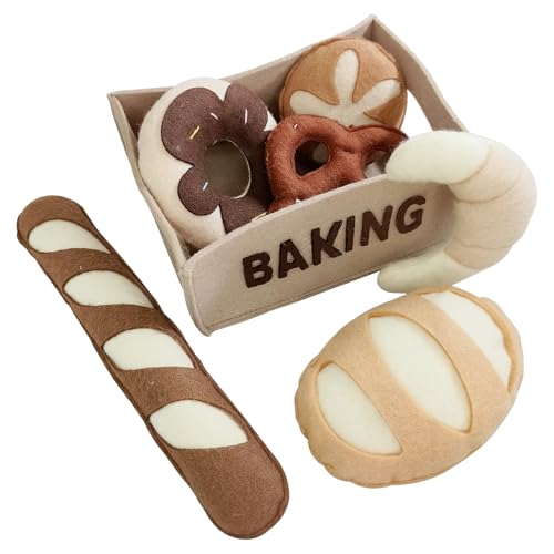 7-Piece Plush Bakery Play Set - Felt Bread Collection with