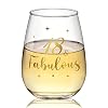 Joymaking Weinglas Geschenke zum 18 Geburtstag– 18 und Fabulous, 18 Geburtstag Geschenk Deko 18. Geburtstag Mädchen Junge Weinglas Geschenkideen zum Geburtstag Weihnachten Deko 450ml
