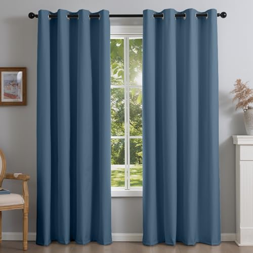 DrapeMaster PFAS Free Flame Resistant Natural Linen Blackout Curtains 2 Panels Set, Thermal Insulated Light Blocking Drapes for Bedroom Living Room by DrapeMaster - Used condition - CA$38.63