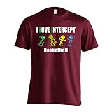 [アートワークスコウベ] バスケ Tシャツ 半袖 練習着 ドライ I LOVE INTERCEPT ユニセックス XXXL バーガンディ