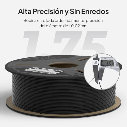 Image of ELEGOO Carbon Fiber PLA Filament 1.75mm Gray 1KG, PLA-CF Strong 3D Printer Filament High Dimensional Accuracy, 1kg(2.2lbs) Cardboard Spool for Most FDM 3D Printers