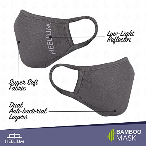 Image of HEELIUM Bamboo Face Mask For Men & Women, Super Soft, Breathable, Reusable