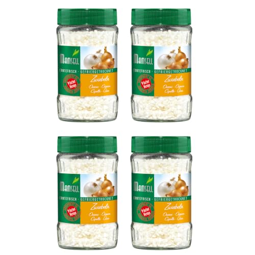 Mamsell Zwiebeln gefriergetrocknet 4er Pack | Erntefrisch | Ideal zum Kochen, Würzen & Verfeinern | Ohne Schneiden, Ohne Tränen