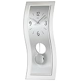 satiniertes glas preise Garantie (Monate): 24 AMS Wanduhr 7300 mit Pendel Quarz satiniertes Glas mit Aluminium-Applikationen