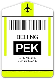 Squiddy Beijing Airport Code PEK Luggage Tag Style - Vinyl Sticker Decal for Phone, Laptop, Water Bottle (3" high)