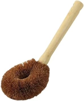 Wooden Handle Hard Bristle Pot Brush, Powerful degreasing Non Stick Brush, Kitchen dishwashing Cleaning Brush, Household Durable degreasing Brush