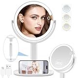 Lighted Makeup Mirror, 20X Magnifying Mirror with...