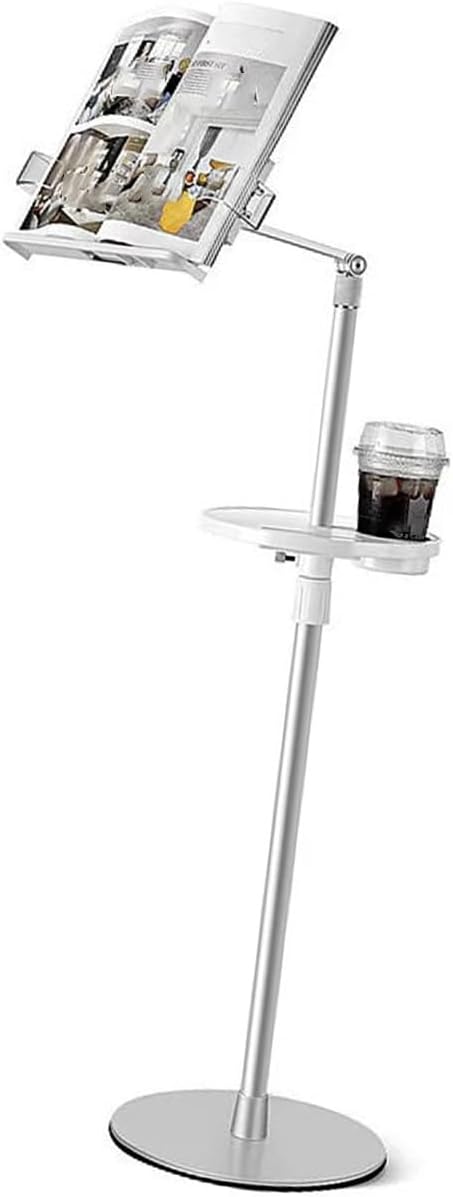 Floor Book Stand and Holder,Height Adjustable from 104-147.5cm Standing Stand，for Cookbooks Laptop and Home Office Display