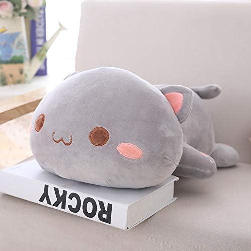 Miniatura 2 de JOSON Almohada de juguete súper suave con diseño de gato, bonita cama con muñecas durmiendo (12 pulgadas, gris)