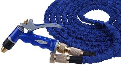 Dreamthinker 50ft Expanding Hose, Strongest Expandable Garden Hose with Double Latex Core, Solid Brass Connector and Extra Strength Fabric for Car Garden Hose Nozzle