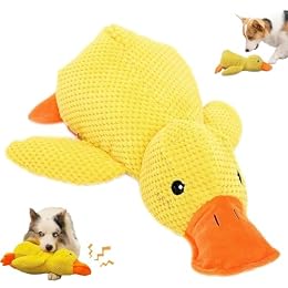 Mellow Dog Calming Duck, 2025 New Yellow Duck Dog Toy, The Mellow Ducks Calming Pillow, Dogs Ducks Toy with Quacking Sound for Indoor Dogs