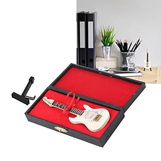 Mini Modèle de Guitare, Guitare Miniature Exquise avec Support et étui Modèle de Guitare électrique Instrument de… – Image 2