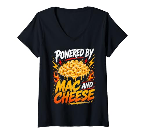 Femme Funny Mac and Cheese Saying Humor Joke Gag T-Shirt avec Col en V