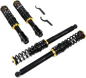 cciyu Coilover Suspension Shock Absorbers Adjustable Coilovers Lowering Kit Fit for 1999 for Volkswagen for Jetta /1995-2002 for Volkswagen for Cabrio /1990-1995 for VW for Corrado