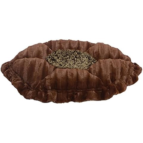 Bessie and Barnie Ultra Plush Godiva Brown/Frosted Willow (Patch) Luxury Shag Deluxe Dog/Pet Cuddle Pod Bed Cover