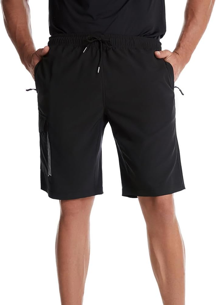 Maylrvjv Men's Athletic Hiking Shorts Fishing Camping Running Walking Quick Dry Workout Shorts with 3 Pockets