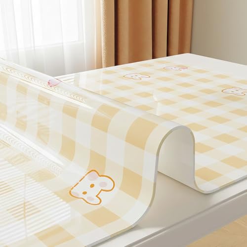 Soft-Touch Pastoral Floral PVC Desk Pad ? 1.0mm Thick Opaque Table Protector to Hide Scratches & Stains ? Waterproof, Wipeable D