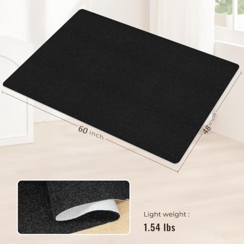 Image of Sycoodeal Office Chair Mat for Hardwood Floor,Slip Resistant Floor Mat for Rolling Chairs,Easy to Clean,Large Floor Protector Office Computer Gaming Chair,Black(48 inchx60 inch)