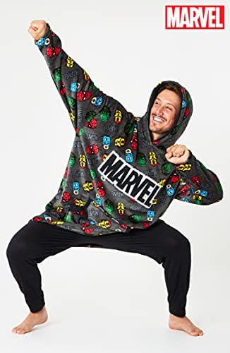 Marvel Oversized Blanket Hoodie for Men Captain America Iron Man