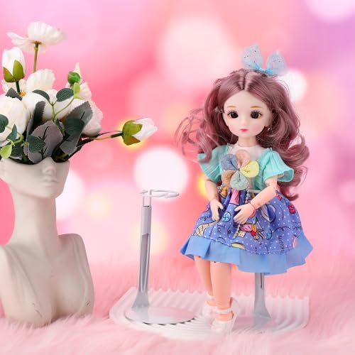 Image of Yaocom 24 Pcs Doll Stands Adjustable Action Figure Stands with Expandable Waist Wire for 8 inch-12 inch Dolls Action Figure(White)