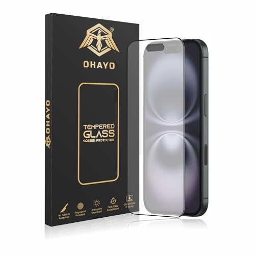 Image of OHAYO Gaming Tempered Glass Screen Protector Compatible with iPhone 16 - 9H Hardness, Ultra-Smooth Touch, Anti-Fingerprint, HD Clear, Bubble-Free, Case Friendly, High Sensitivity