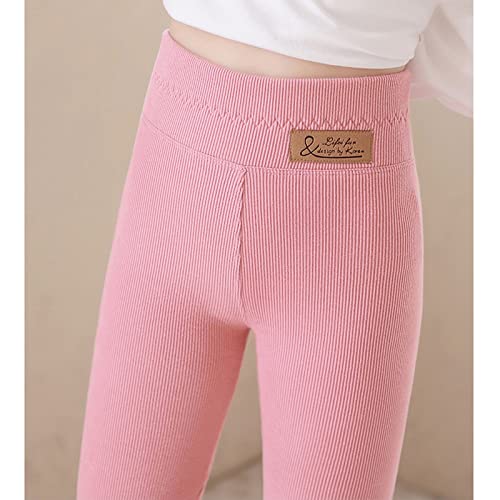 Little Girls Winter Warm Fleece Lined Leggings Toddler Kids Ribbed Knit Thick Thermal Tights Ankle Length Stretchy Pants4