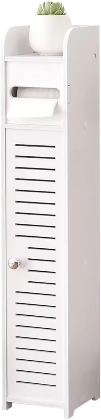 Slim Waterproof Bathroom Storage Cabinet for Toilet Paper, Shampoo & More – Versatile Organizer Unit for Kitchen, Office & Small Spaces