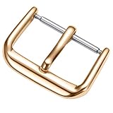 BINLUN Stainless Steel Watch Pin Buckle Polished Replacement Clasp for Watch Band Strap 8mm/10mm/12m