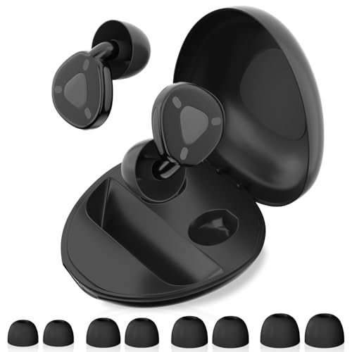 2025 Novità Tappi Orecchie Dormire, Riduzione del Rumore a 45 dB, Tappi Auricolari Riutilizzabili in Morbido Silicone con 8 Inserti Auricolari, 4 Taglie (XS, S, M, L),per Dormire,Concerti,Viaggio-Nero