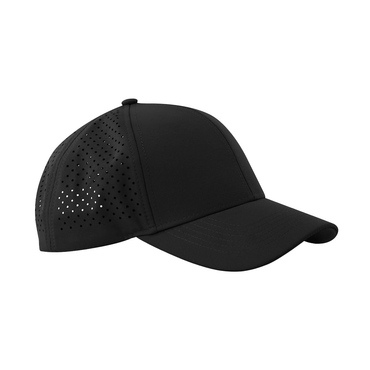 Beechfield - Black Performance Cap - Trucker Cap, Sun Hat for Men and for Women, Golf Cap, Baseball Cap for Women and Men - 100% Recycled Polyester