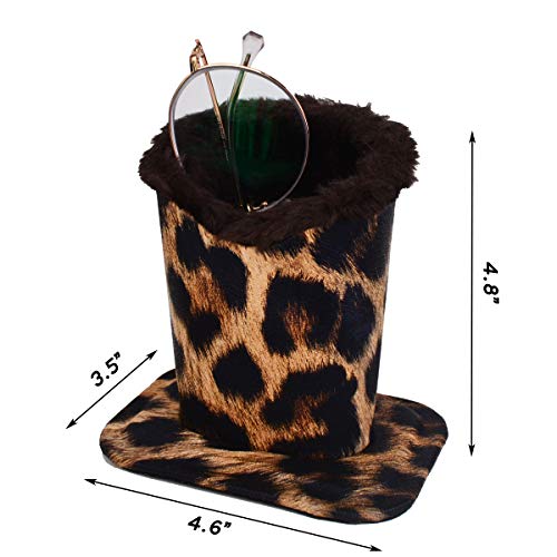 Image of Pack of 2 Soft Plush Lined Eyeglasses Holder Stand Protective Glasses Holder Stand