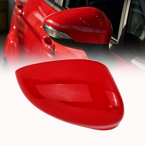 Image of Phidipides Right Wing Mirror Cover For 2008-2017 Ford Fiesta MK7 Driver Side Mirror Cap Replaces# 8A61-17K746-CA, BE8Z-17D742-CA (Red)