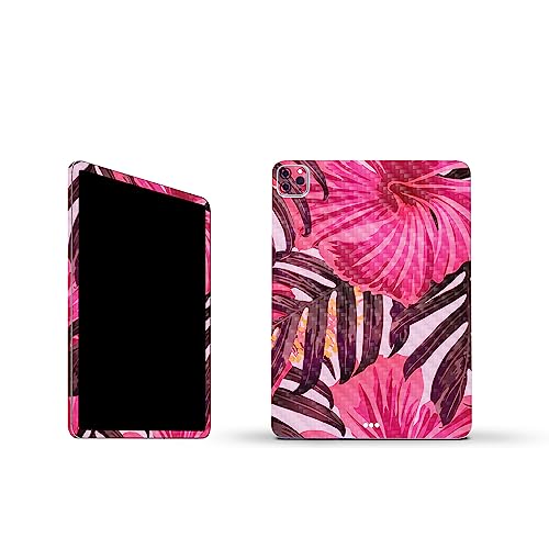 Image of MightySkins Carbon Fiber Skin Compatible with Apple iPad Pro 11 inch M2 4th Gen (2022) Full Wrap Kit - Tropical Pink | Protective, Durable Textured Carbon Fiber Finish | Easy to Apply | Made in The USA