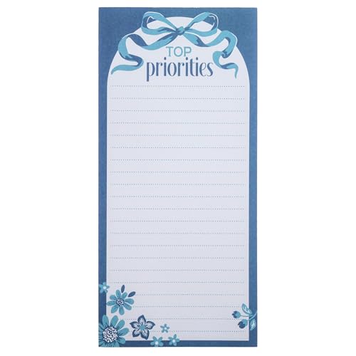 Image of Karma, Large Magnetic Notepads, Notepads for Grocery List, Shopping List, To-Do List, Reminders, Strong Magnetic Back, Memo Notepad 100 Sheets Per Pad, Cute Colorful Designs - Blue Bows