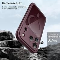 JETech 360° Ganzkörper Magnetische Hülle für iPhone 18 Pro, Dunkle Kirsche | Kompatibel mit MagSafe, Stoßfest, Eingebaute Gehärtete Glas Schutzfolie und Kamerasteuerung Button, Anti-Rutsch Griff – Ansicht 5