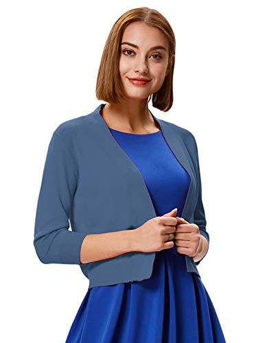 Image of GRACE KARIN Women Cardigan Sweaters Lightweight Knit Cropped Cardigans Trendy 3 /4 Sleeve Shrug Bolero S-3XL